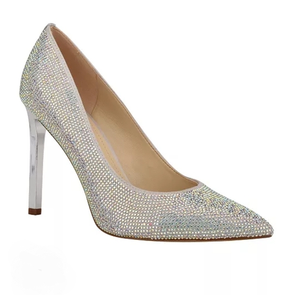 Nine West Shoes - Nine West Tatiah Glass Crystal Encrusted Cinderella Heels Size 9